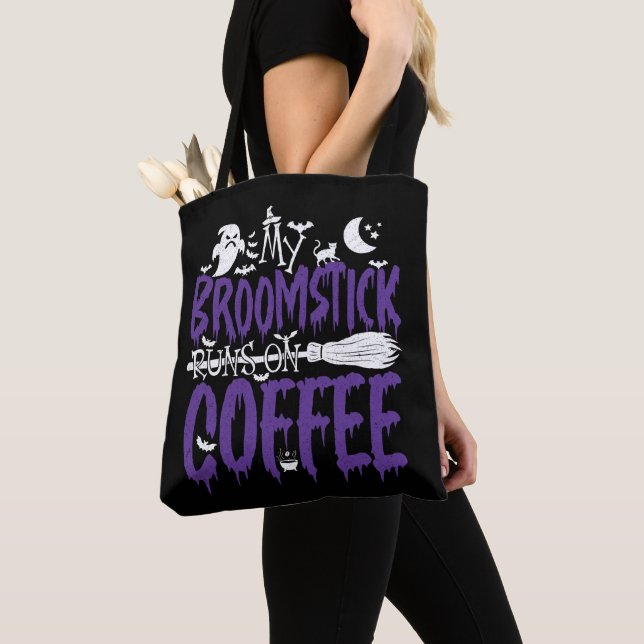 Tote Bag Mon Broomstick Fonctionne Sur La Sorcière De Café  (De près)