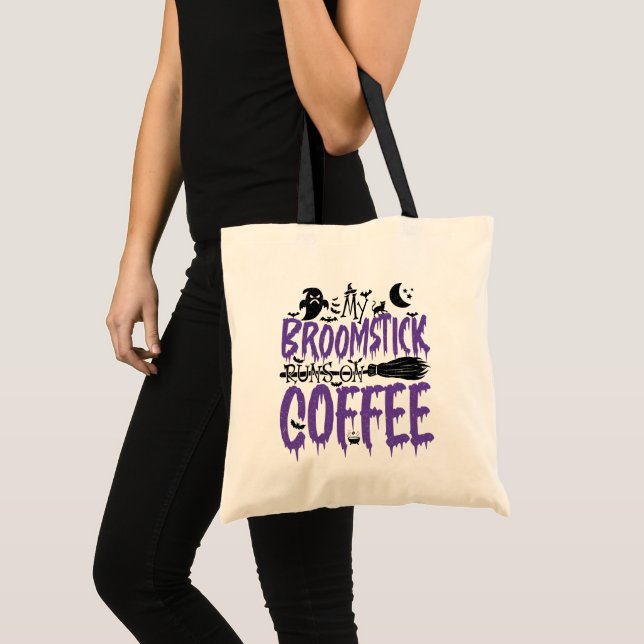 Tote Bag Mon Broomstick tourne sur le Cool Halloween addict (Devant (produit))