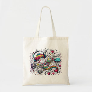 Tote Bag Mon cerveau sur la musique - Ressentez le rythme