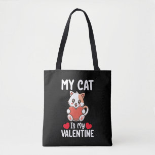 Tote Bag Mon Chat Est Ma Saint Valentin Amoureux Des Animau