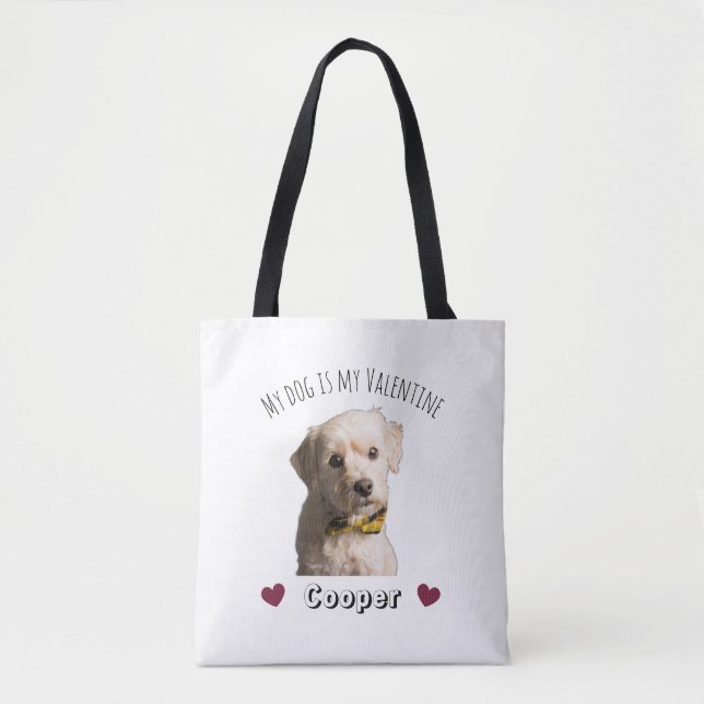 Tote Bag Mon chien est ma Saint-Valentin – Animal de compag (Devant)
