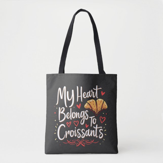 Tote Bag Mon coeur appartient à Croissant Patery Lovers (Devant)