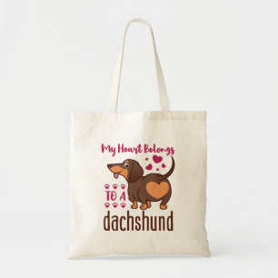 Tote Bag Mon coeur appartient à un Dachshund