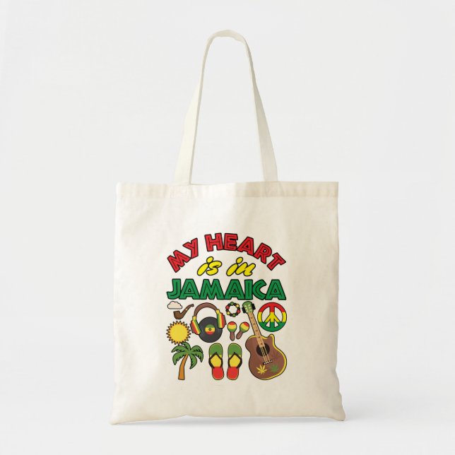 Tote Bag Mon coeur est en Jamaïque (Devant)