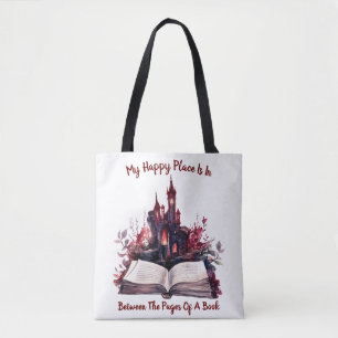 Tote Bag Mon Endroit Heureux Est Entre Les Pages D'Un Livre