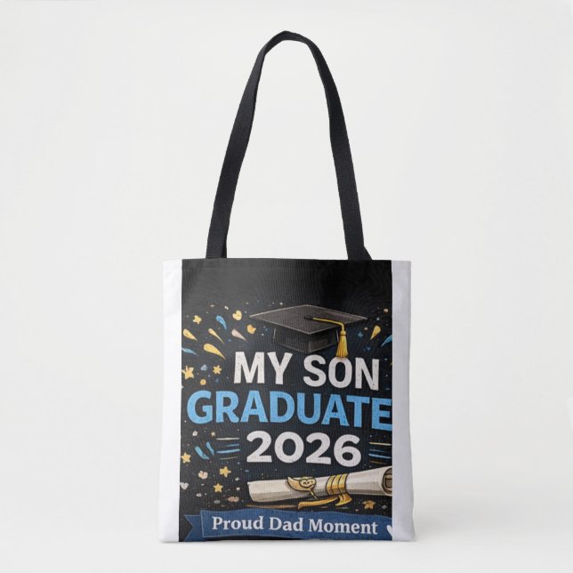 Tote Bag Mon fils est diplômé 2026 (Devant)