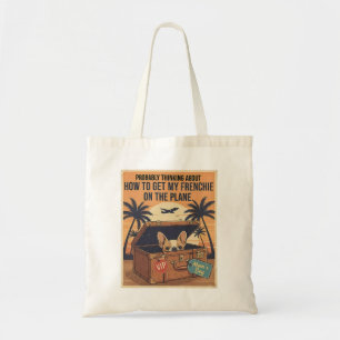 Tote Bag Mon Frenchie Vient Avec Moi Drôle De Voyage França