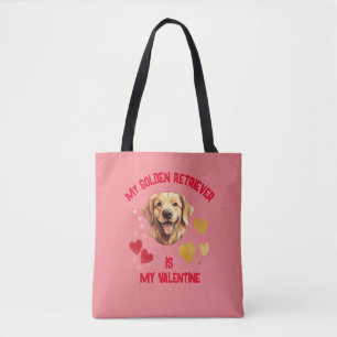 Tote Bag Mon Golden Retriever est ma Saint Valentin