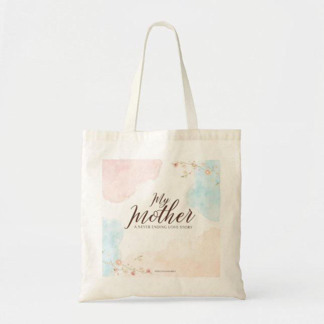 Tote Bag Mon Histoire d'amour éternel avec ma mère aquarell (Devant)