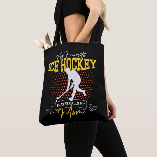 Tote Bag Mon Joueur De Hockey Sur Glace Préféré M'Appelle M (De près)