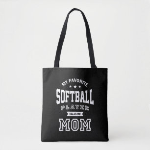 Tote Bag Mon Joueur De Softball Favori M'Appelle Maman