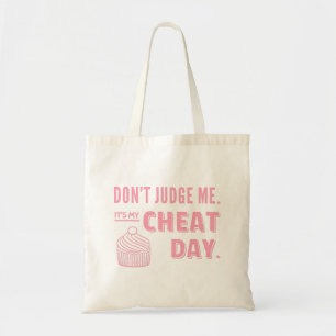 Tote Bag Mon Jour de Triche Gâteau Rose Humour de Régime
