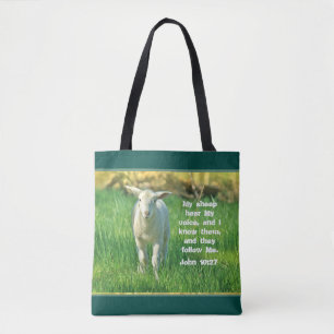 Tote Bag Mon Mouton Entend Ma Voix, Bible Contre Jean 10:27