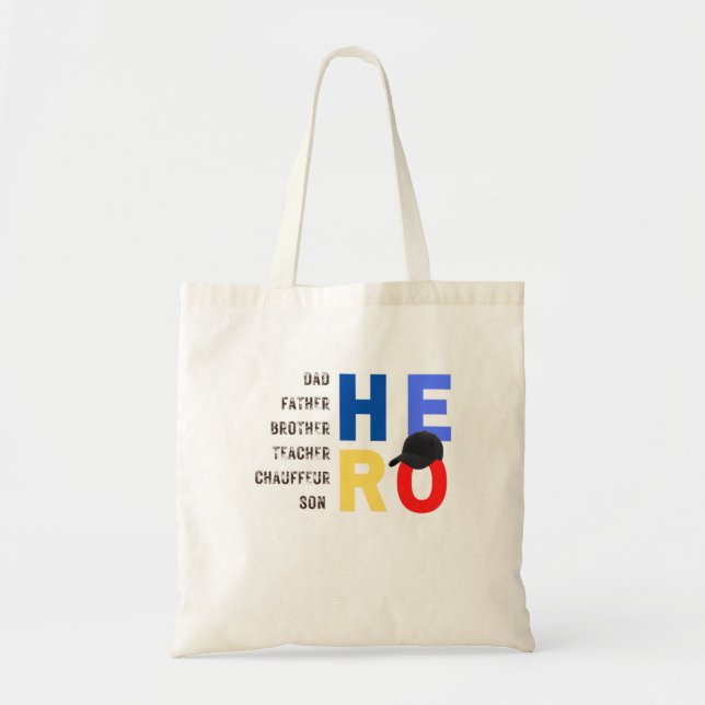 Tote Bag Mon papa le père héros enseignant chauffeur fils (Devant)
