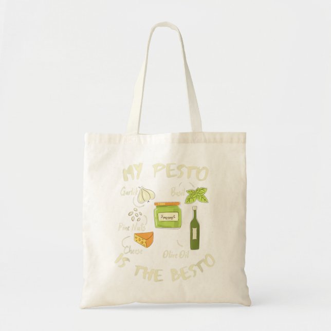 Tote Bag Mon Pesto Est Le Besto Drôle Amateurs De Pâtes Ita (Devant)