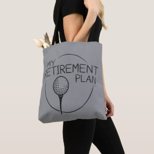 Tote Bag Mon plan de retraite dicton drôle golfeur golf 