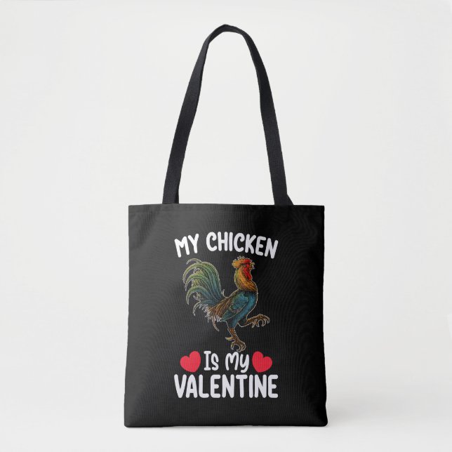 Tote Bag Mon Poulet Est Mon Saint Valentin Farmants Agricul (Devant)