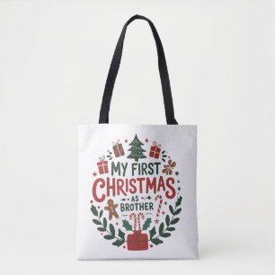 Tote Bag Mon premier Noël en tant que frère tenue de famill
