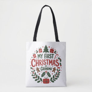 Tote Bag Mon premier Noël en tant que grand-mère, tenue de 
