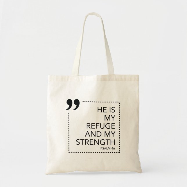 Tote Bag Mon Refuge et ma Force De simples citations du chr (Devant)