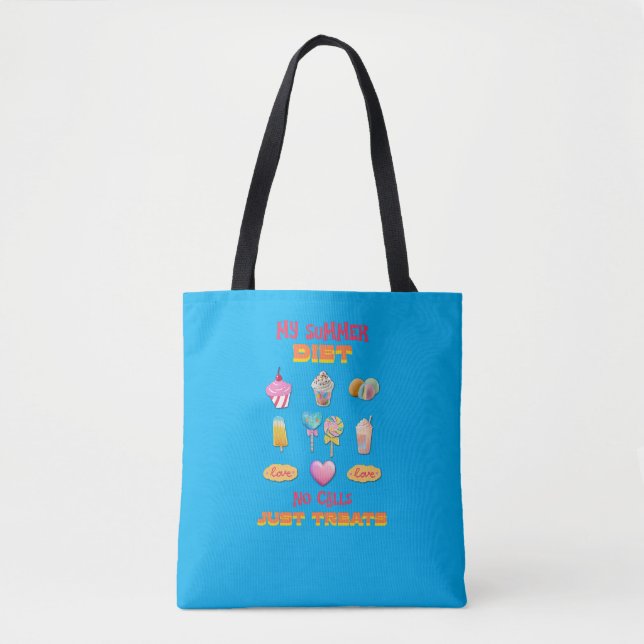 Tote Bag Mon régime d'été pas d'appels juste des friandises (Devant)