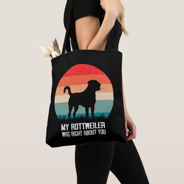 Tote Bag Mon Rottweiler A Raison De Vous Chien Retro (De près)