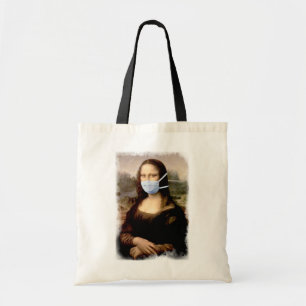 Tote Bag Mona Lisa avec Masque Da Vinci se moquant des Arts