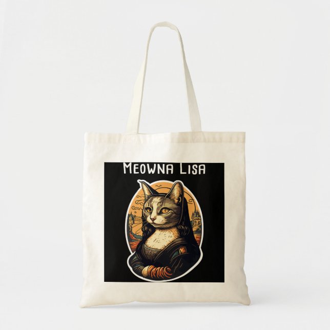 Tote Bag Mona Lisa Meowna Lisa Amoureux des chats Propriéta (Devant)