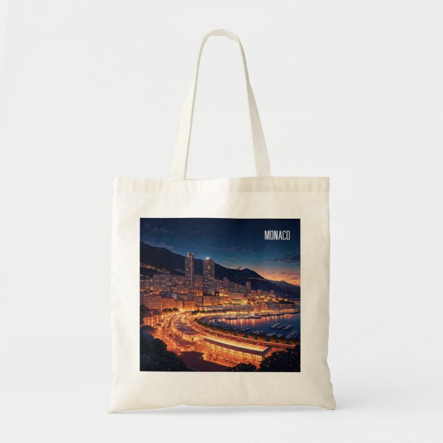 Tote Bag Monaco Monte Carlo la nuit (Devant)