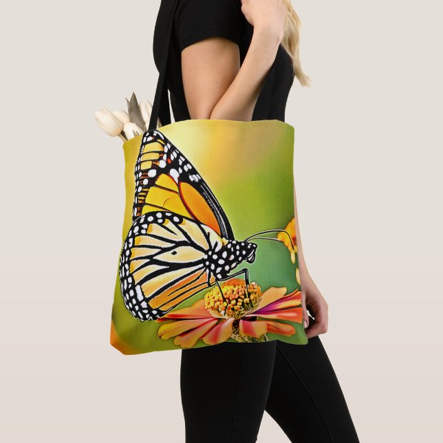 Tote Bag Monarch Butterfly Sip Design (De près)