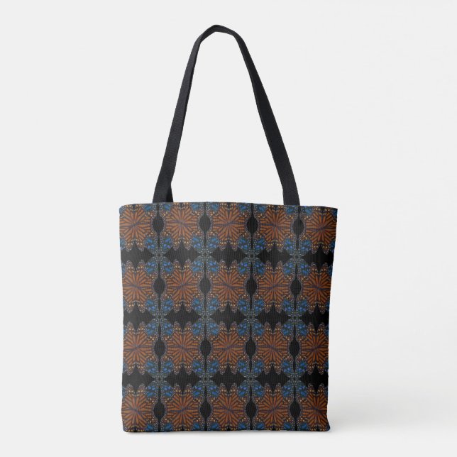 Tote Bag Monarch Butterfly Wing Orange Et Motif Bleu (Dos)