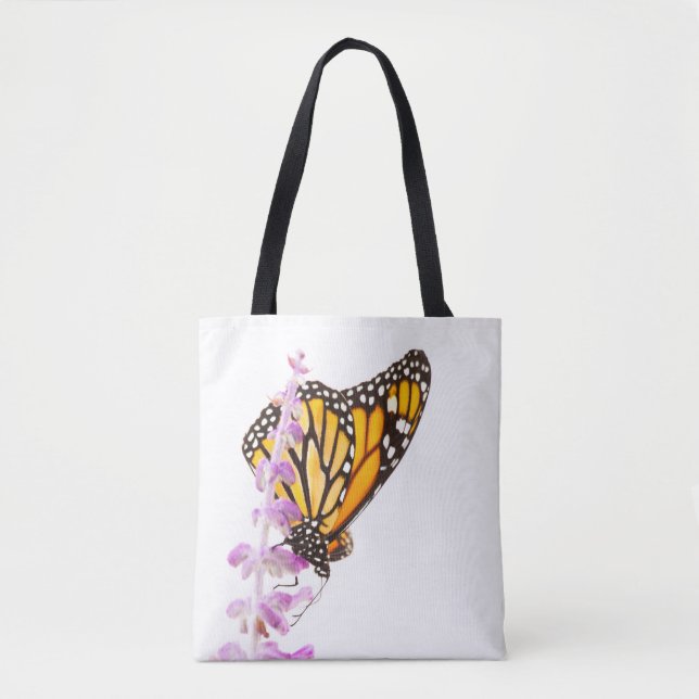 Tote Bag Monarque perché sur la lavande (Devant)