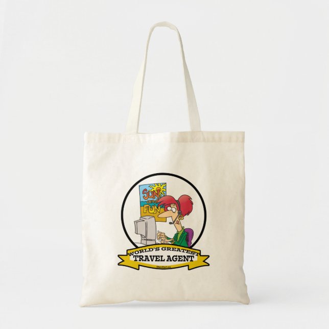 TOTE BAG MONDE LE PLUS GRAND AGENT DE VOYAGE CARTOON FEMMES (Devant)