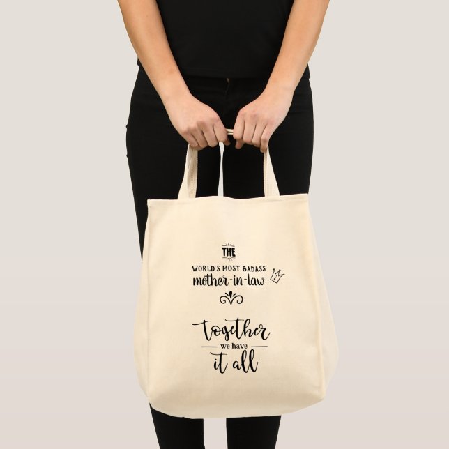 Tote Bag Mondes la plupart des BADASS beau-mère cadeau pers (Devant (produit))
