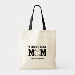 Tote Bag Mondes personnalisés Meilleur de Baseball Maman Ca