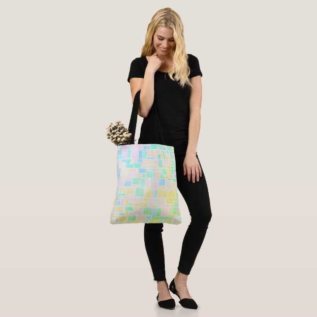 Tote Bag Mondrian Pastel 3 (Sur le modèle)