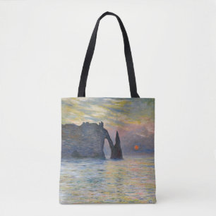 Tote Bag Monet - Le Manneport, Falaise à Etretat, coucher d