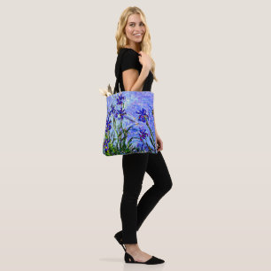 Tote Bag Monet - Lilac Irises, célèbre peinture,
