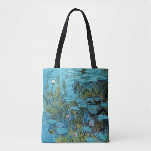 Tote Bag Monet - Lys d'Eau, Turquoise, (Devant)
