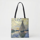 Tote Bag Monet - Voilier au Petit-Gennevilliers,<br><div class="desc">Claude Monet peinture,  Voilier au Petit-Gennevilliers,  lancer l'oreiller.</div>