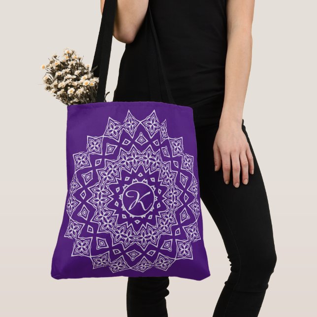 Tote Bag Mongrammed Mandala (De près)