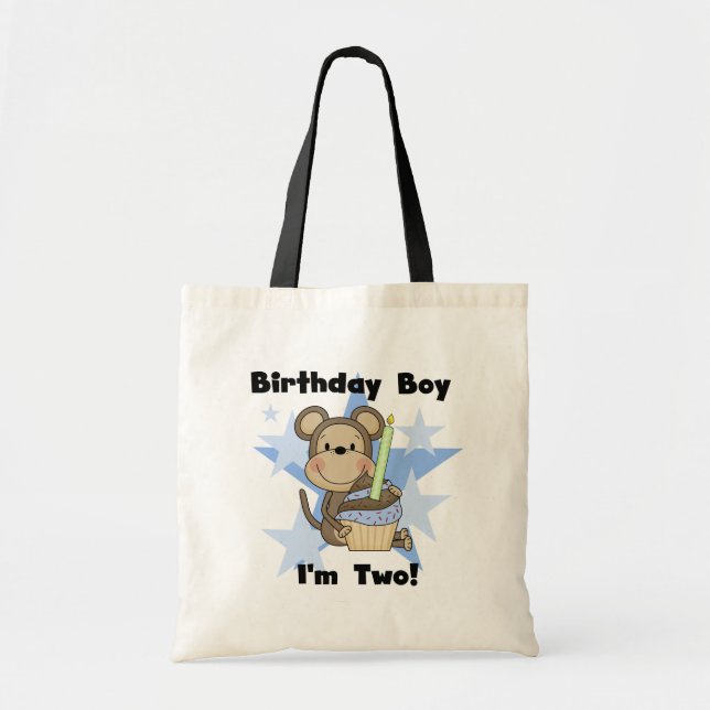 Tote Bag Monkey Boy 2nd Birthday Tshirts et cadeaux (Devant)