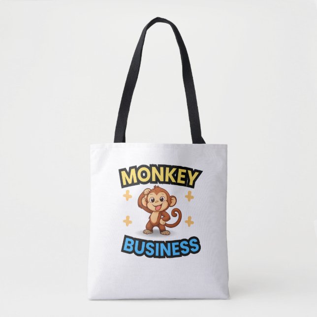 Tote Bag Monkey Business Funny  (Devant)