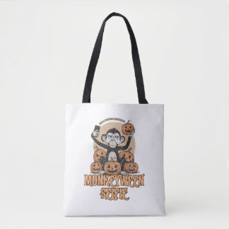 Tote Bag Monkeyween Selfie - Halloween Vintage