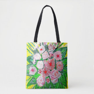 Tote Bag Monochromatic, Rosas, Dianthus caryophyllus, Gerb