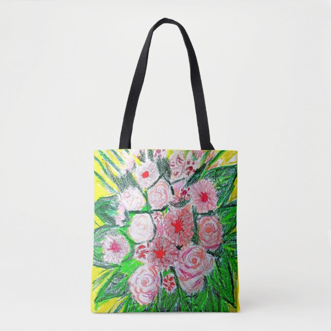 Tote Bag Monochromatic, Rosas, Dianthus caryophyllus,  Gerb (Devant)