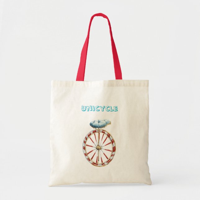 Tote Bag Monocycle à roue rouge siège bleu (Devant)