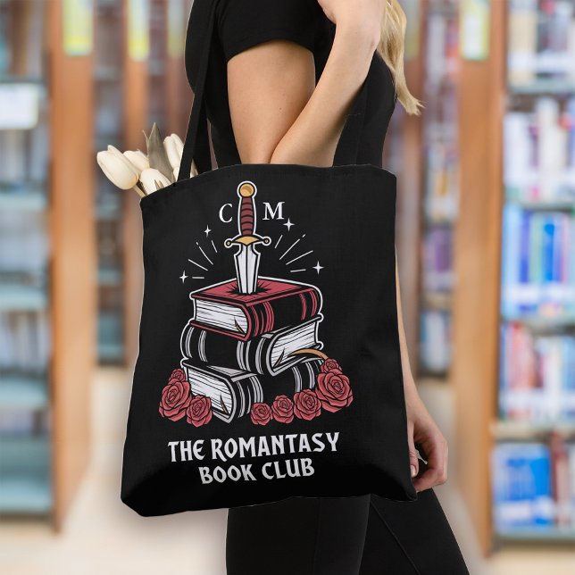 Tote Bag Monogram Romantasy Book Club Bookish (Créateur téléchargé)
