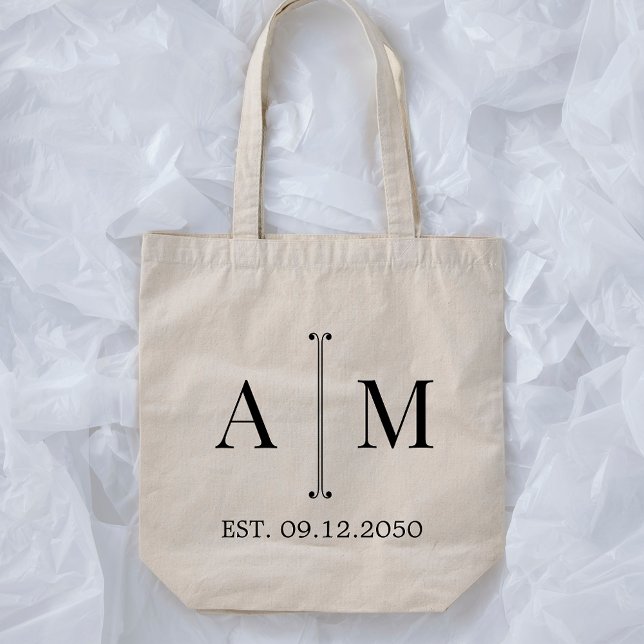 Tote Bag Monogram Simple Minimal Wedding Welcome Gift (Créateur téléchargé)