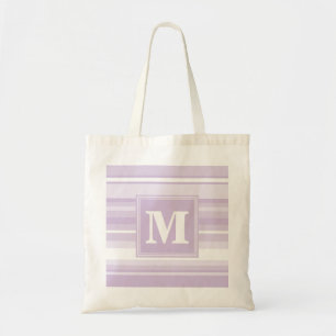 Tote Bag Monogram thistle purple stripes